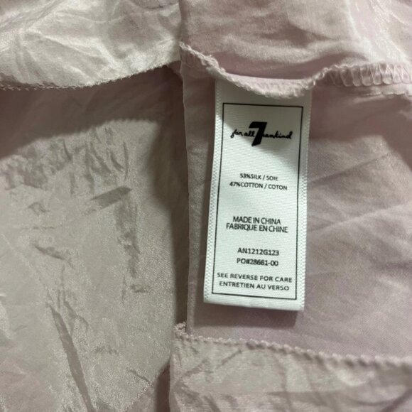 50% off! 7 For All Mankind blouse women's XL light purple off shoulder puff slee - Picture 3 of 7